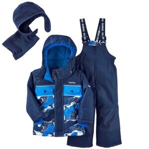 NWT Oshkosh B'gosh Baby Boys 4PC Snowsuit Set Jacket Overall Blue Camo 2…